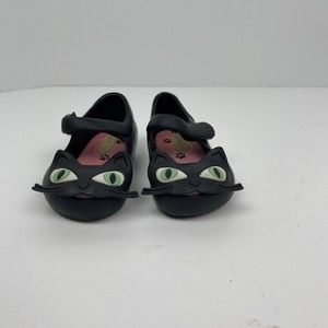 Mini Melissa Black Cat Mary Jane Shoes Toddler Size 5 Halloween Festive